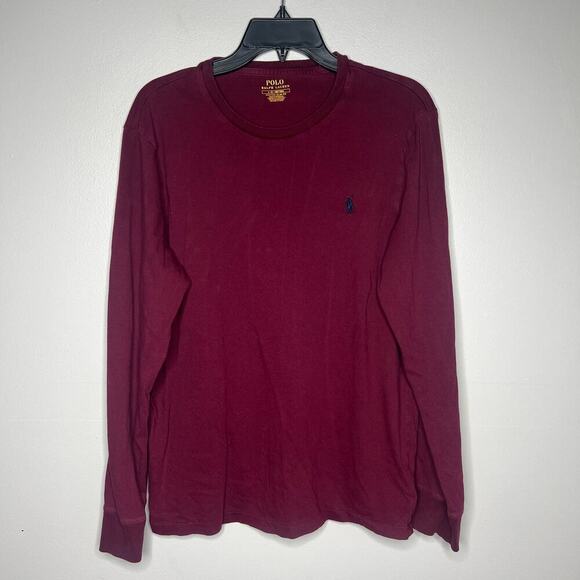 Polo Ralph Lauren Men's Long Sleeve Burgundy Maroon Shirt Size Large Slim Fit - Picture 1 of 8